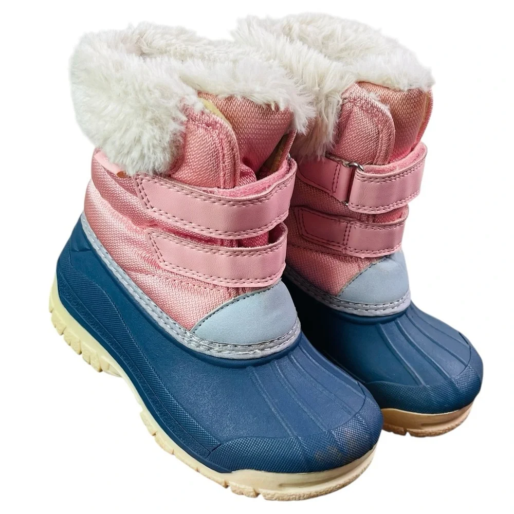 OshKosh B'Gosh Toddler Little Girls Kids Yule Faux Fur Snow Rain Duck Boots 9 M